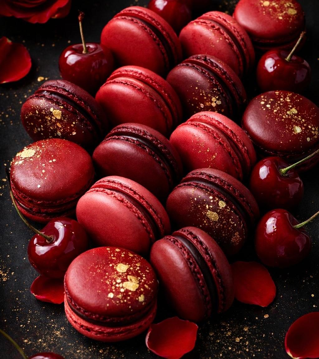 Scatola degustazione da otto macaron rossi ai frutti rossi