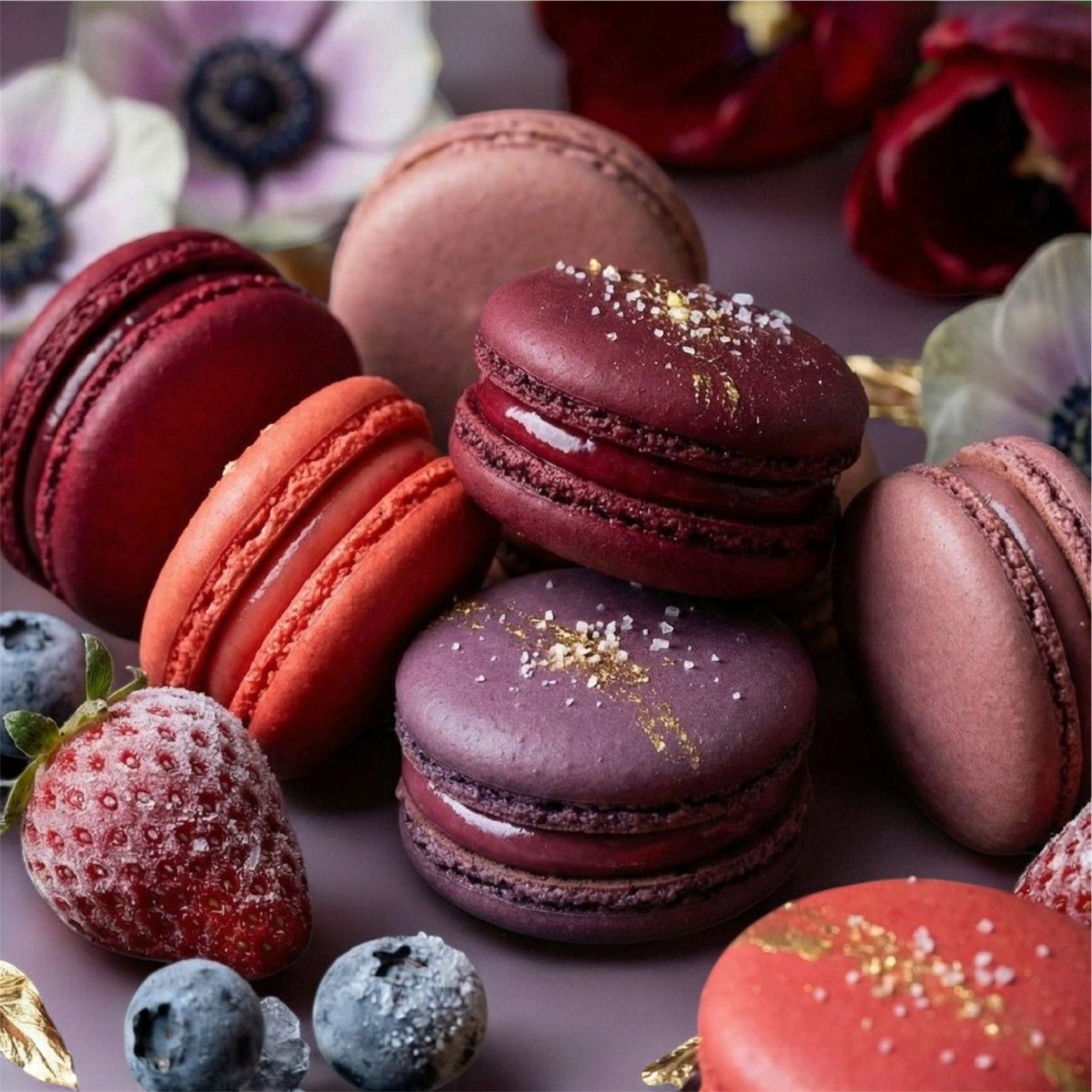 Box degustazione per San Valentino In una elegante scatola regalo rossa arriverà un golosissimo assortimento di macaron ( fragola,lampone e frutti di bosco) 10 pezzi